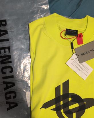 t-shirt Balenciaga gialla nuova taglia L 