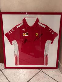  Maglia autografata Kimi Räikkönen e Leclerc 2018