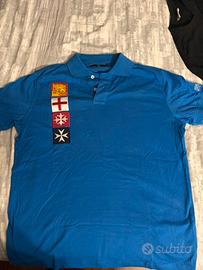 POLO MARINA MILITARE BLUE CELESTE IN COTONE