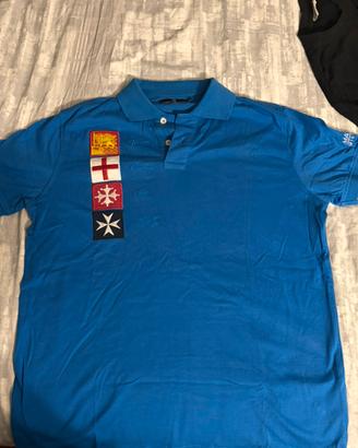 POLO MARINA MILITARE BLUE CELESTE IN COTONE