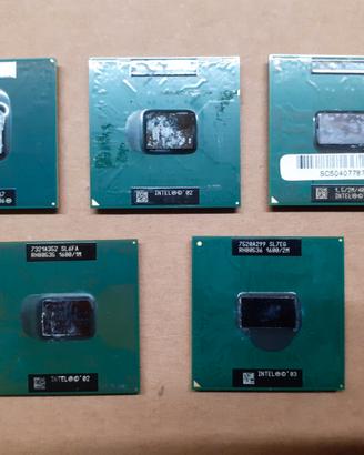 Lotto di 5 Processori vintage Intel mobile