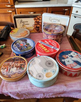 9 scatole  latta collezione vintage 