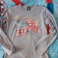 Maglia polo con stampa bandiera U.S.A 