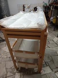 Fasciatoio con Vaschetta Bagno e Ripiani 