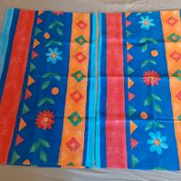 2 federe cuscini letto multicolore 