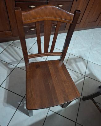 6 sedie arte povera legno massello di faggio