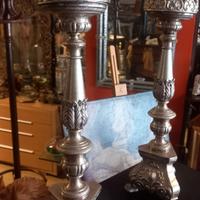 Coppia di Candelieri antichi argentati