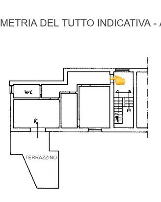 Appartamento di 2 Vani ed Accessori con Terrazzino