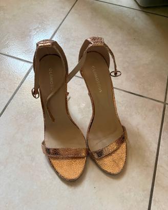 Glamorous Sandali Oro Tacco Alto