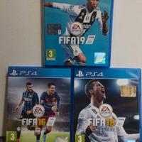 lotto giochi ps4: fifa 16, fifa 18 e fifa 19