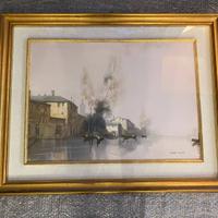 QUADRO PAESAGGIO SUL BRENTA GIOVANNI VICARETTI