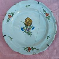 Antico piatto maiolica ceramica Savona epoca XVIII