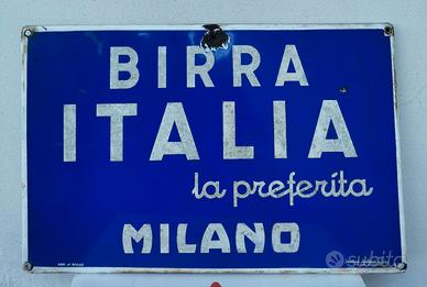 Insegna pubblicitaria originale "Birra Italia"
