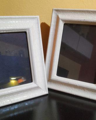 Cornici porta foto in legno bianco con rilievo