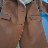 montone Mabrun con cappuccio rifiniture in pelle