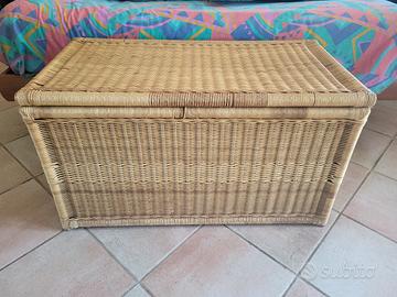Cesta / Baule in vimini grande con coperchio