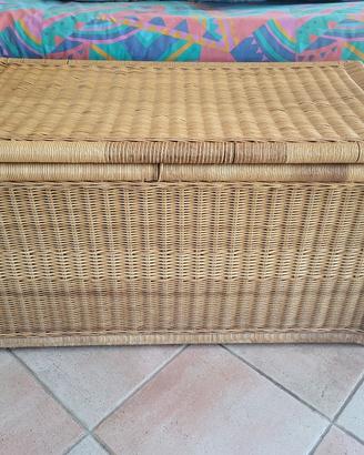 Cesta / Baule in vimini grande con coperchio