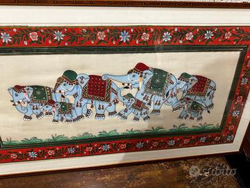 Batik indiano raffigurante Elefanti