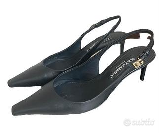 Sling back nappa Nero