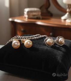 Lotto 2 paia di orecchini vintage con perle