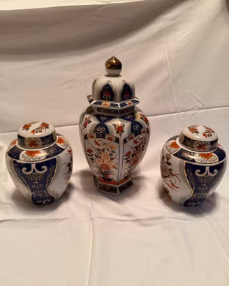 Set 3 Vasi Imari Giappone Ginger Jar Vintage
