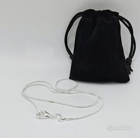 collana argento snake donna uomo 40/45/50/55 cm