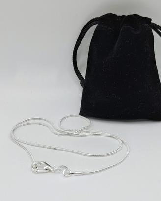 collana argento snake donna uomo 40/45/50/55 cm