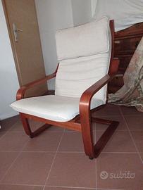 2 poltrone Ikea Poang color rovere con cuscino