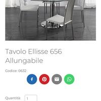 Tavolo ellisse in vetro allungabile