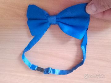 papion papillon blu lucido regolabile bambino adul