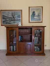Credenza in legno massello con vetrine – 170 cm