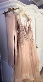 Abito da sposa rosa, polvere taglia 48