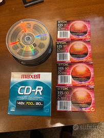 Lotto 4 cassette TDK 8mm sigillate + CD-R