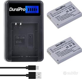 KIT DuraPro 2 batterie NB-5L + caricatore USB LCD