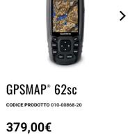 navigatore gps Garmin Gpsmap 62sc CON Fotocamera 
