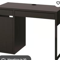 Scrivania Micke Ikea nero marrone 105x50