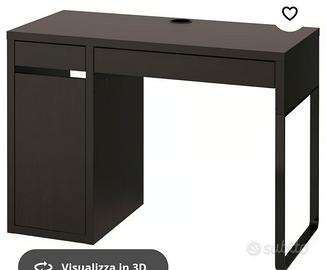 Scrivania Micke Ikea nero marrone 105x50