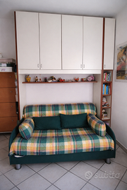 Armadio a ponte 210x50 cm con Libreria Laterale