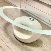 Tavolino moderno in vetro ovale cosmo