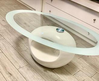 Tavolino moderno in vetro ovale cosmo