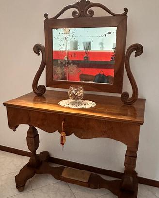 CONSOLLE ANTICA LUIGI FILIPPO NAPOLI NOCE META 800