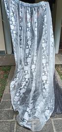 tenda in organza grigia e argento 
