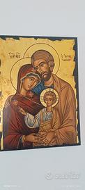 Icona bizantina di sacra famiglia  