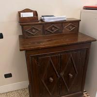 Mobiletto Scrittoio Antico in Legno Massello