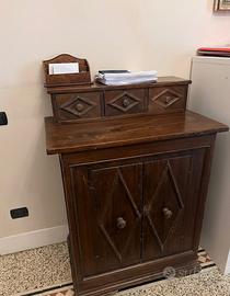Mobiletto Scrittoio Antico in Legno Massello