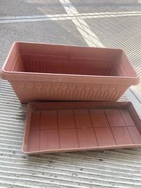 Grande vaso in plastica color terracotta cm 78x34