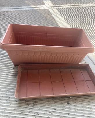 Grande vaso in plastica color terracotta cm 78x34