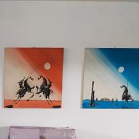 SCUOLA ITALIANA DEL XX SECOLO olio su tela coppia