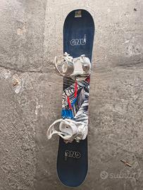 Gnu Carbon Credit 153 cm Snowboard +Attacchi Drake