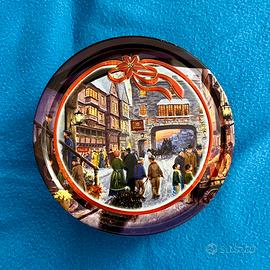 SCATOLA DI LATTA TONDA NATALIZIA